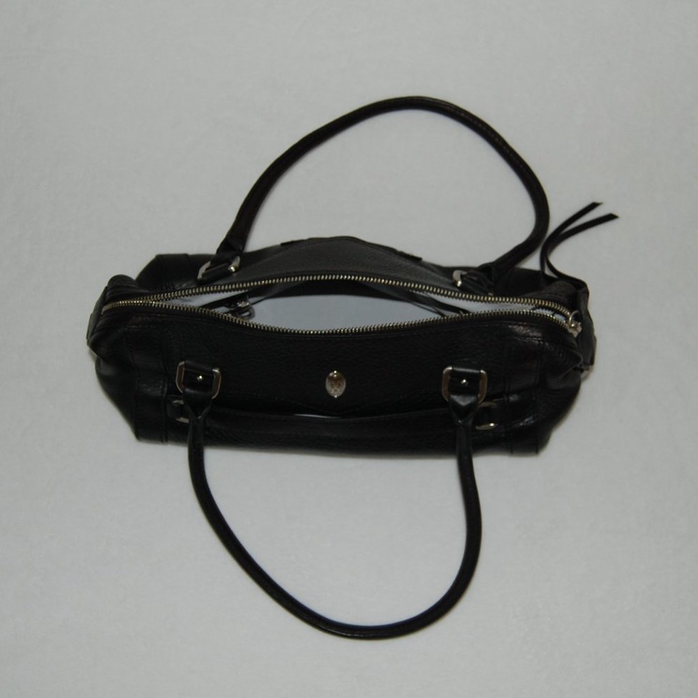 NWOT Cole Haan Black Pebble Leather Barrel Bag - Picture 2 of 9